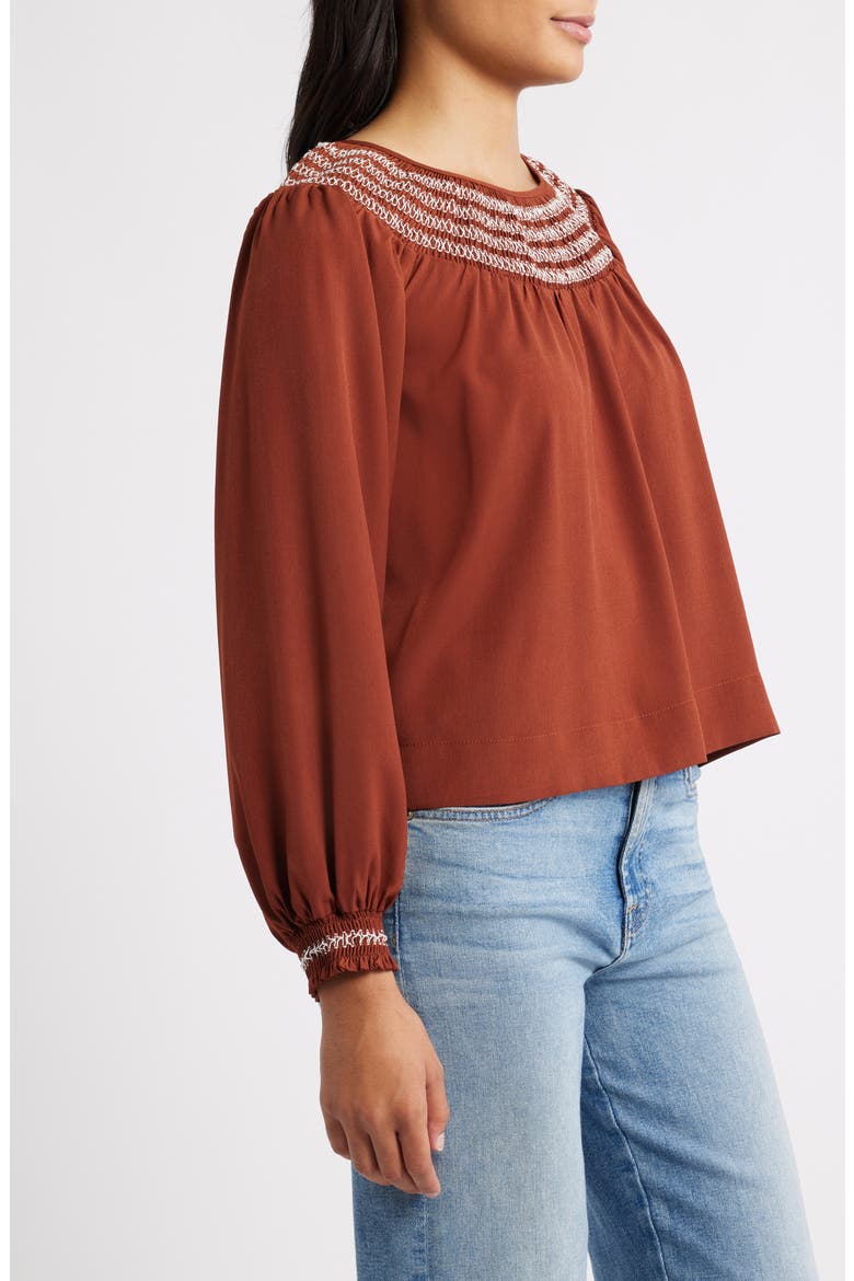Embroidered Peasant Top, Alternate, color, PICANTE