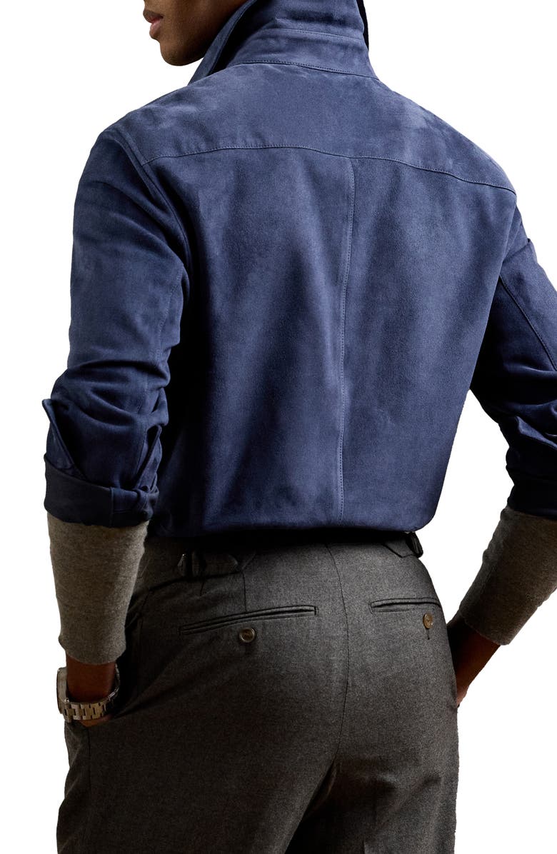 Ralph Lauren Purple Label Barron Suede Shirt Jacket, Alternate, color,