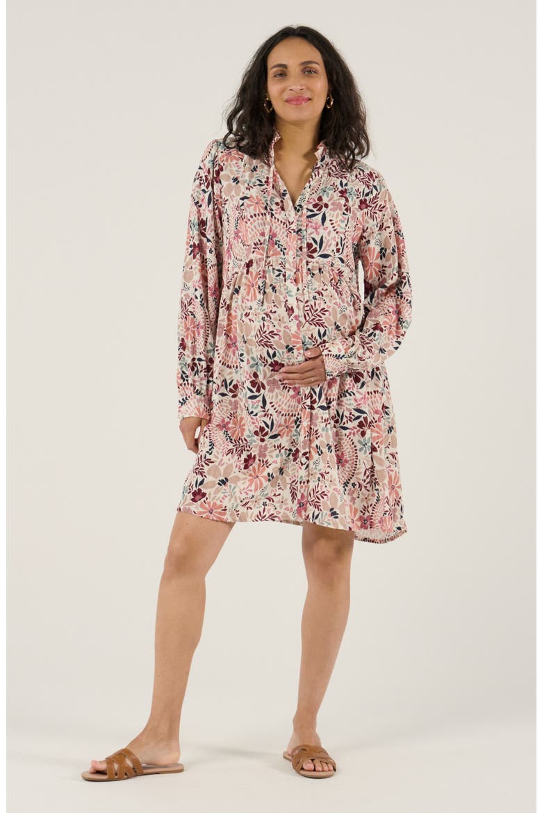Maternity and Nursing Shirt Shirt Dress Capucine, Main, color, Multicolor