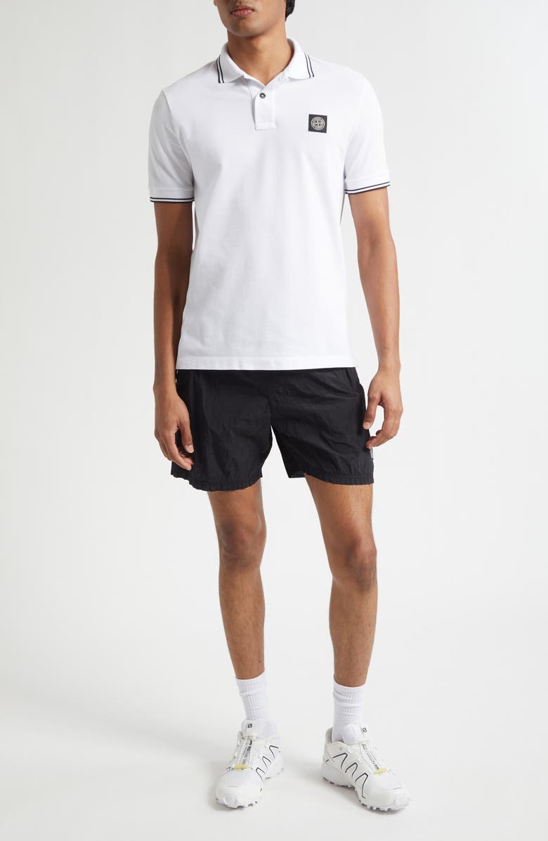 Stone Island Compass Logo Patch Nylon Swim Trunks, Alternate, color, V0029 Black