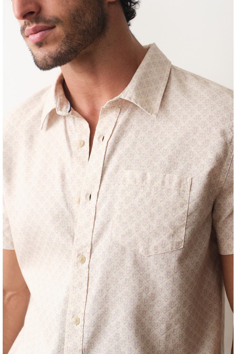 Better Than Short Sleeve Button-Up Shirt, Alternate, color, CREAM DIAMOND PRINT