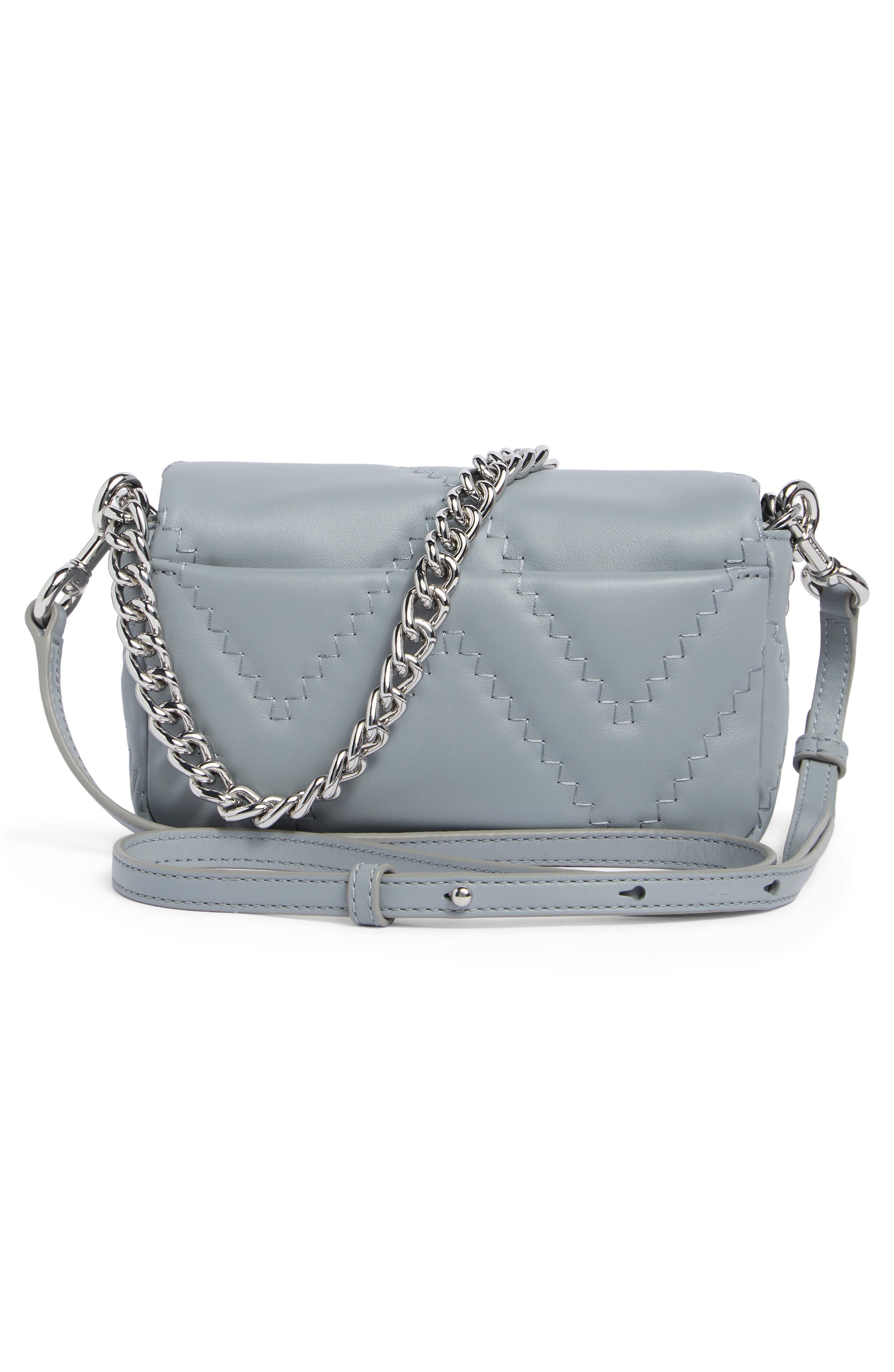 The Mini Quilted Leather Shoulder Bag, Alternate, color, ROCK GREY