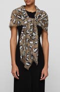 Lafayette 148 New York Leopard Print Cashmere & Silk Square Scarf