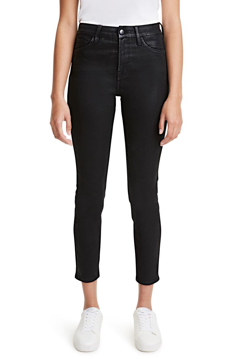 Ankle Skinny Jeans, Main, color, BLACK COATED