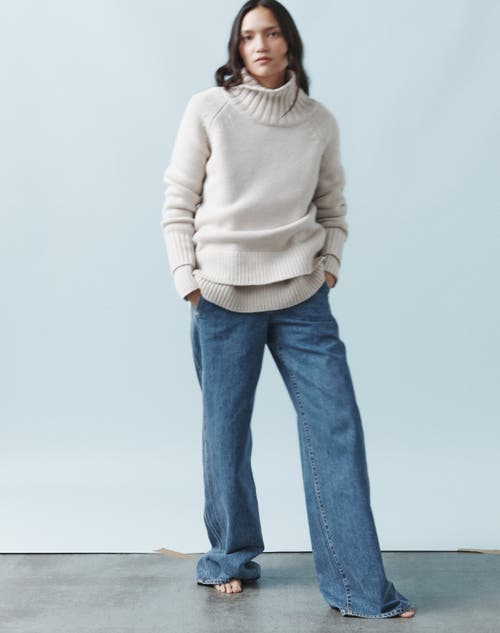 Navygrey The Authentic Funnel Sweater In Lait