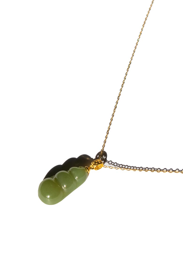 Edamame Jade Pendant Necklace, Main, color, Light green