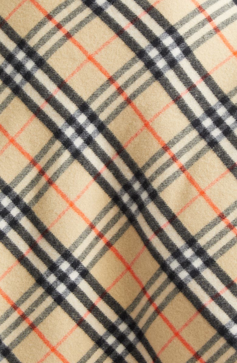 Burberry Medium Check Wool & Cashmere Cape, Alternate, color, Sand