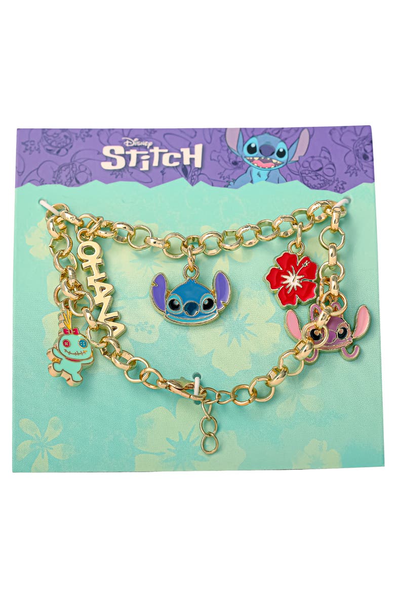 Lilo and Stitch Fashion Stitch Charm Bracelet, 7+1'' Chain, Alternate, color, Gold