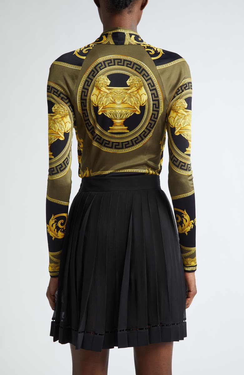 Versace Coupe des Dieux Draped Bodysuit, Alternate, color,