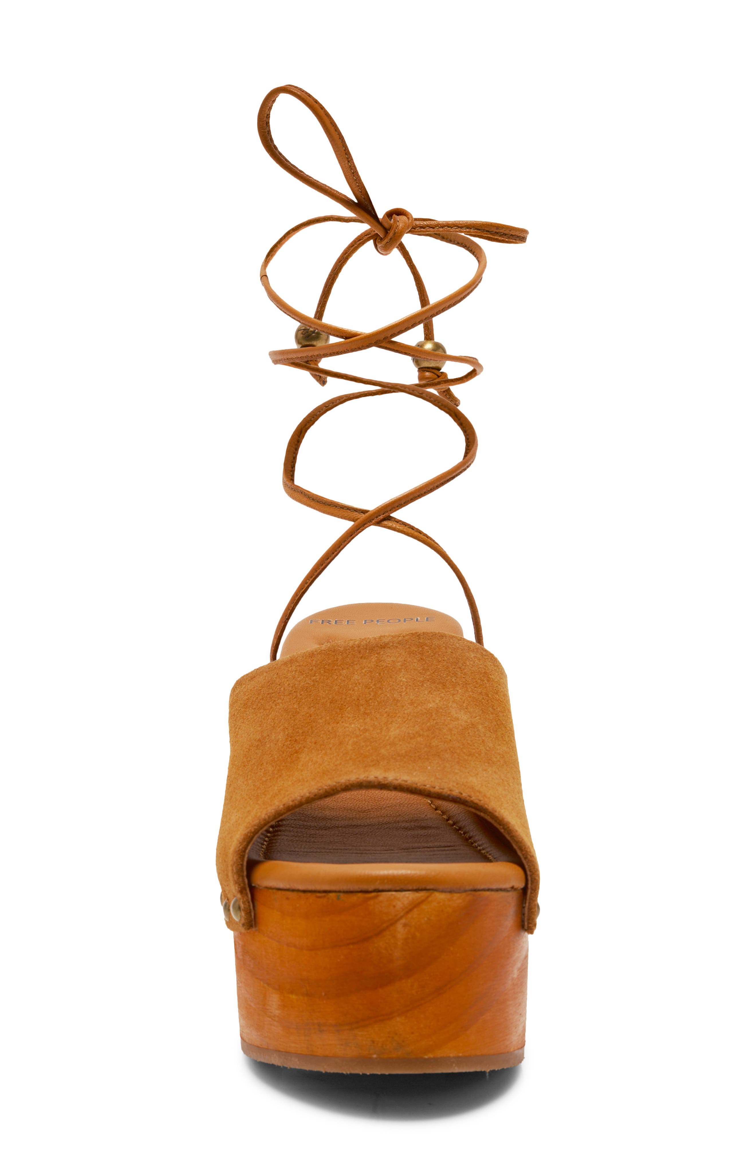 Free People Front Row Ankle Wrap Platform Sandal, Alternate, color, Vachetta Voyage Suee