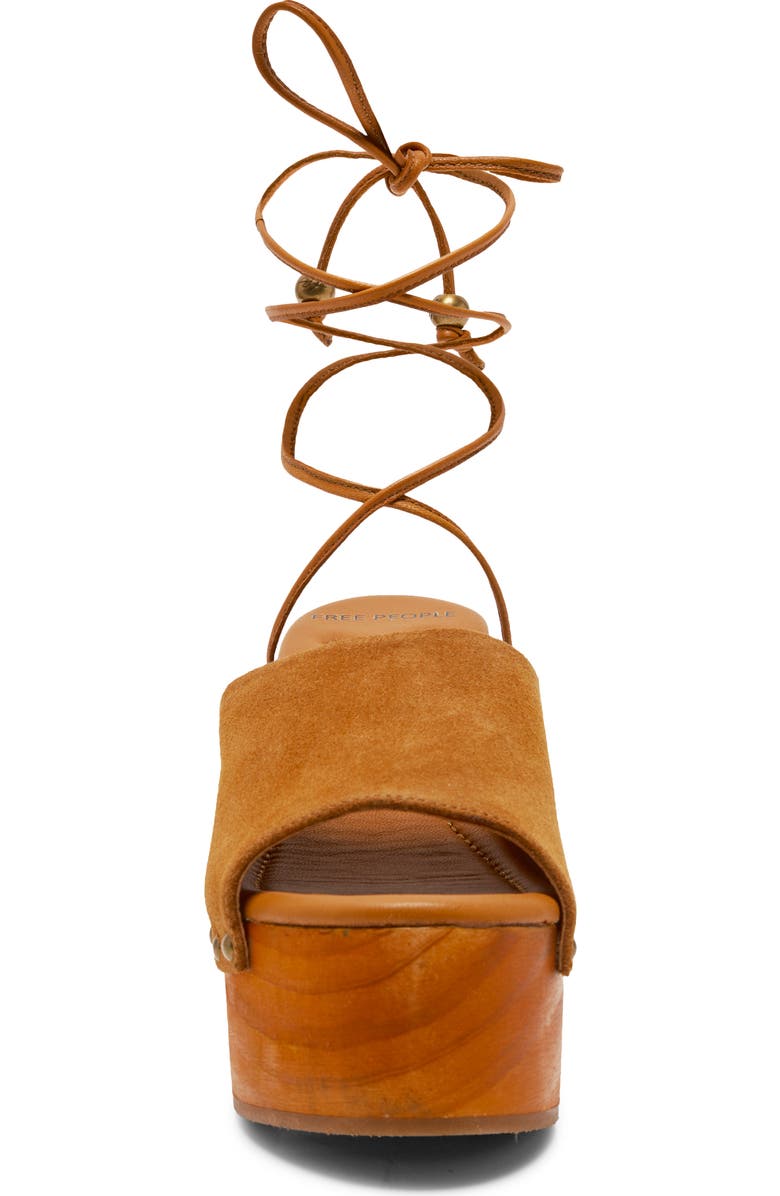 Free People Front Row Ankle Wrap Platform Sandal, Alternate, color, Vachetta Voyage Suee
