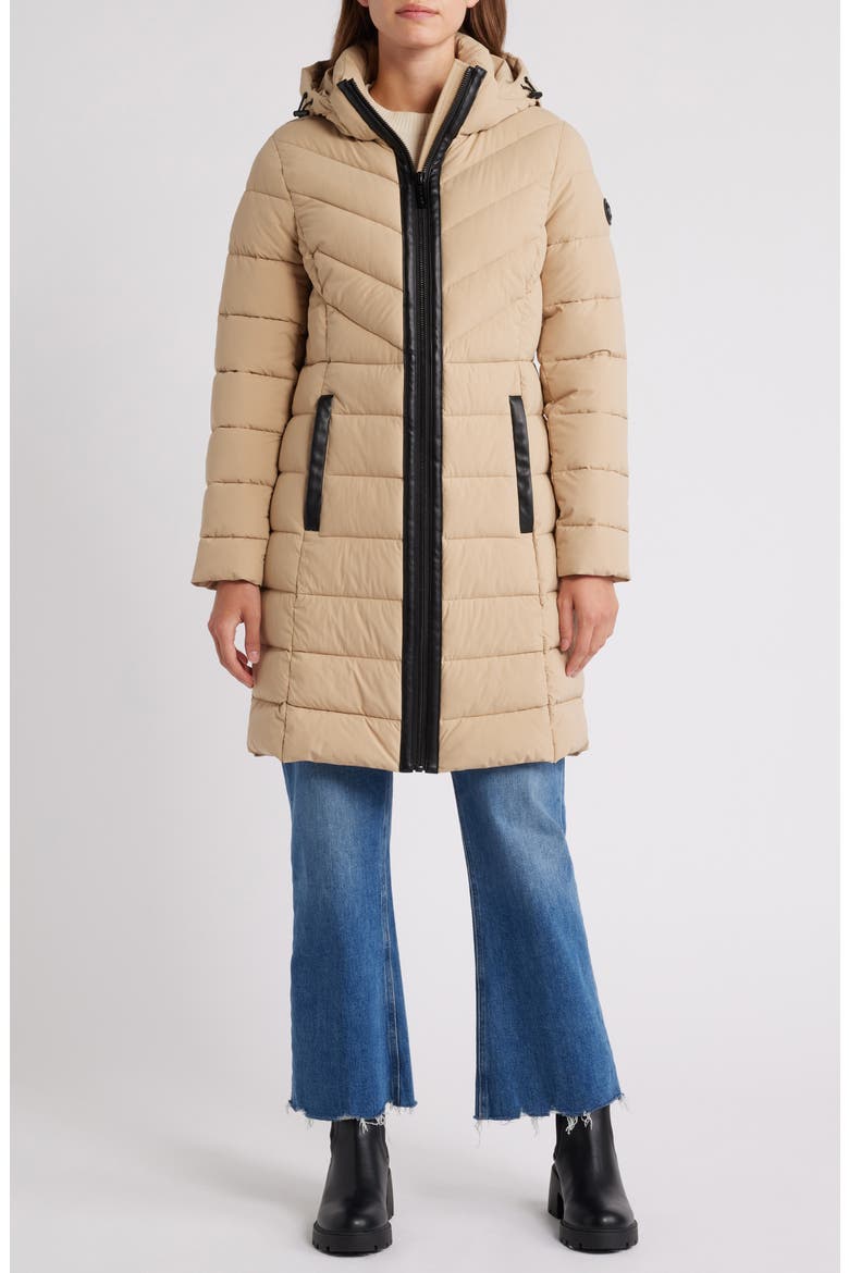 Packable 400 Fill Power Puffer Coat, Main, color, KHAKI