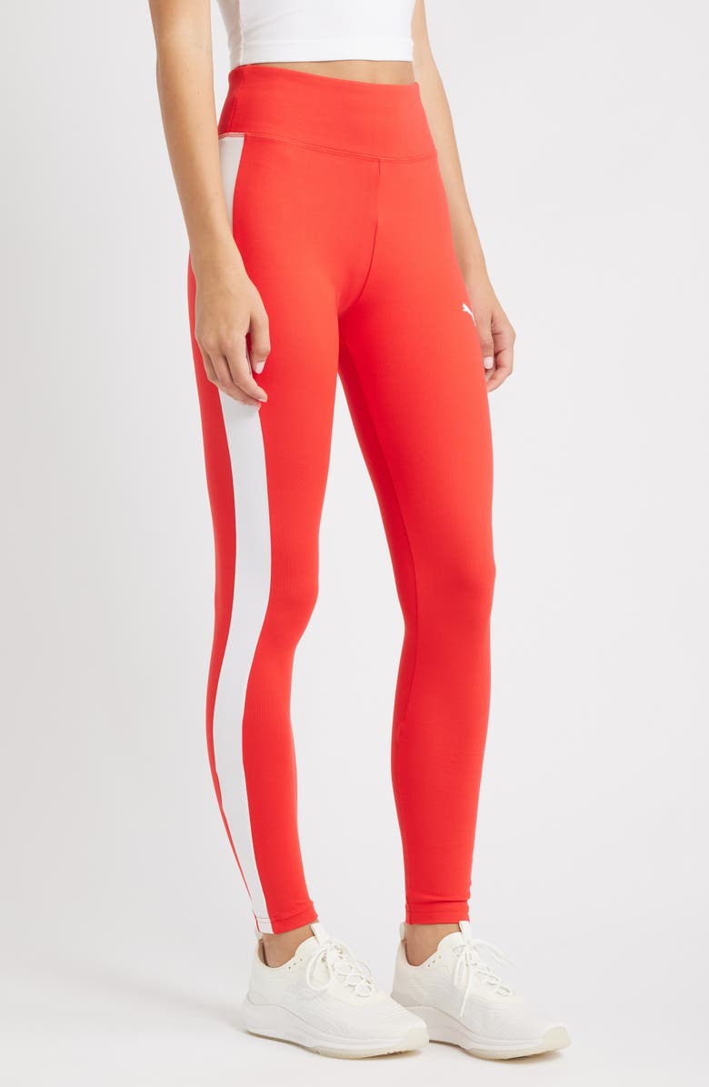 PUMA T7 Leggings, Alternate, color, For All Time Red-Puma White