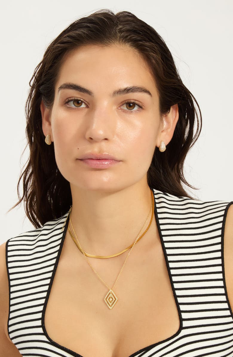 Adornia Pavé Pendant Necklace, Alternate, color, Gold