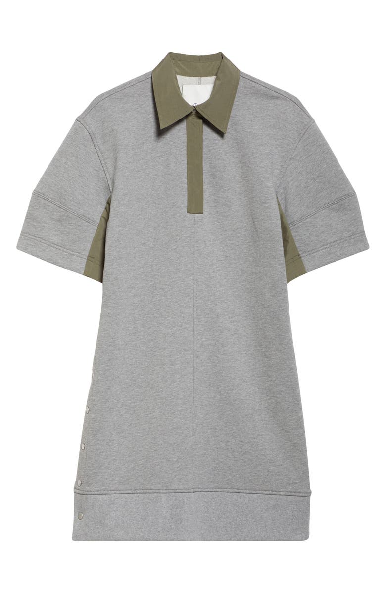 3.1 Phillip Lim Mixed Media Polo Minidress, Alternate, color, Grey Melange-Army