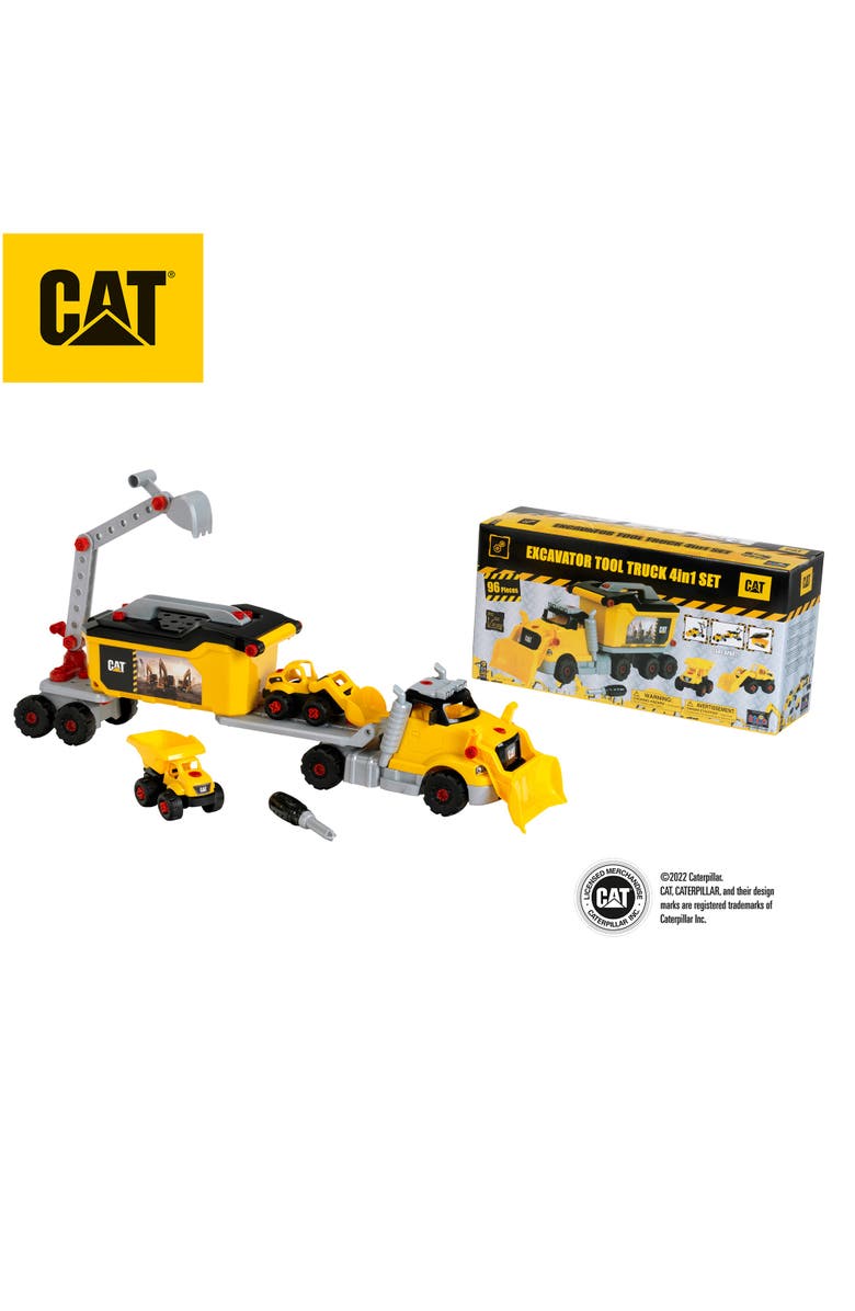 CATERPILLAR Cat 4In1 Screw Truck Assembly Construction Set, 23 Pieces, Alternate, color, Multicolored