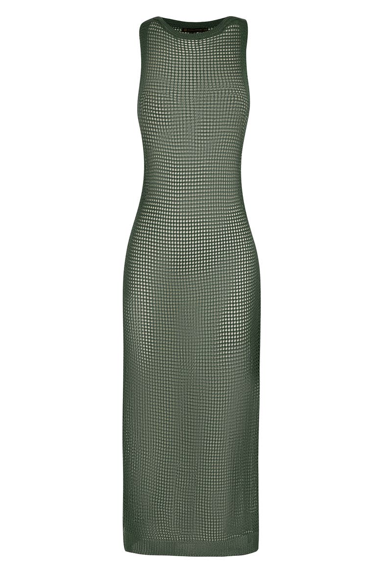 Hanna Sheer Cover-Up Dress, Alternate, color, GREEN
