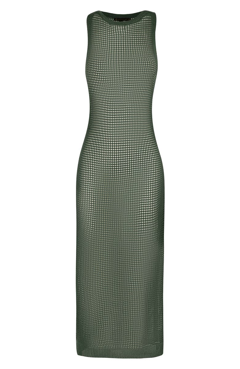 ViX Paula Hermanny Hanna Sheer Cover-Up Dress, Alternate, color, Green