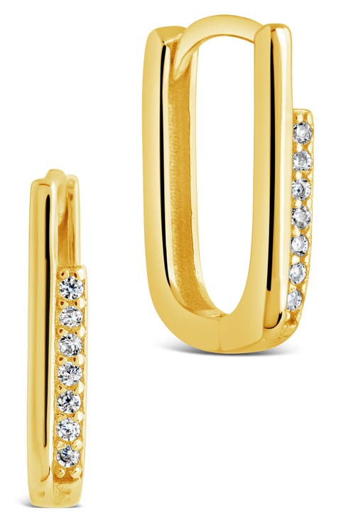 Nadine Cubic Zirconia Rectangle Hoop Earrings