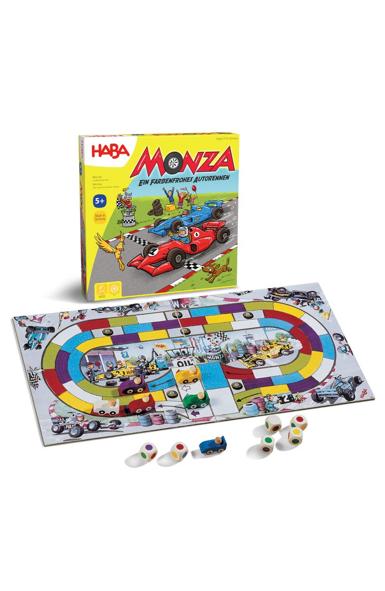 HABA Monza - Car Racing Games & Beginner's Board Game, Engaging Family Games for Kids and Adults Ages 5+, Main, color, Yellow Multi