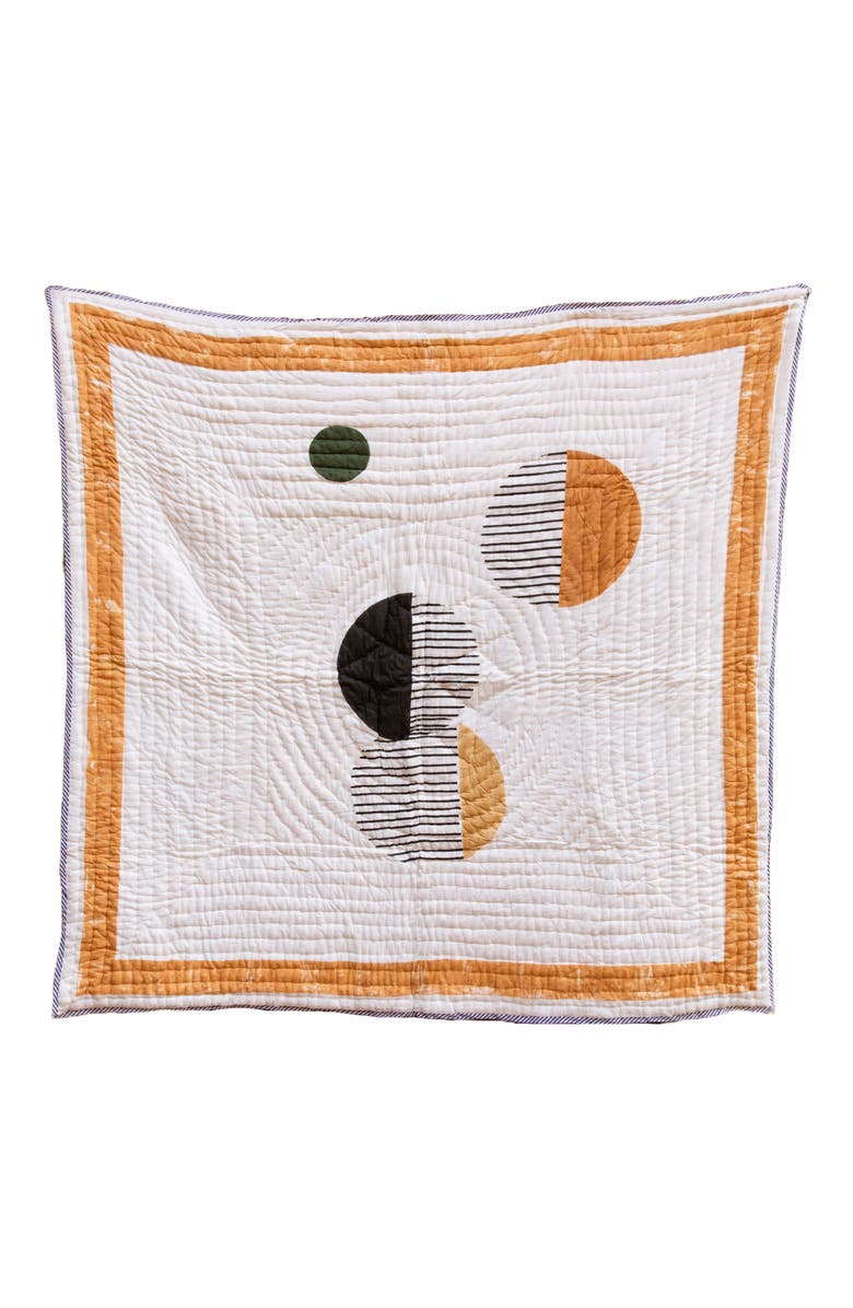 CQC LA HORIZON Quilt Bedding Set With 2 Shams, Alternate, color, Yellow, Orange, White