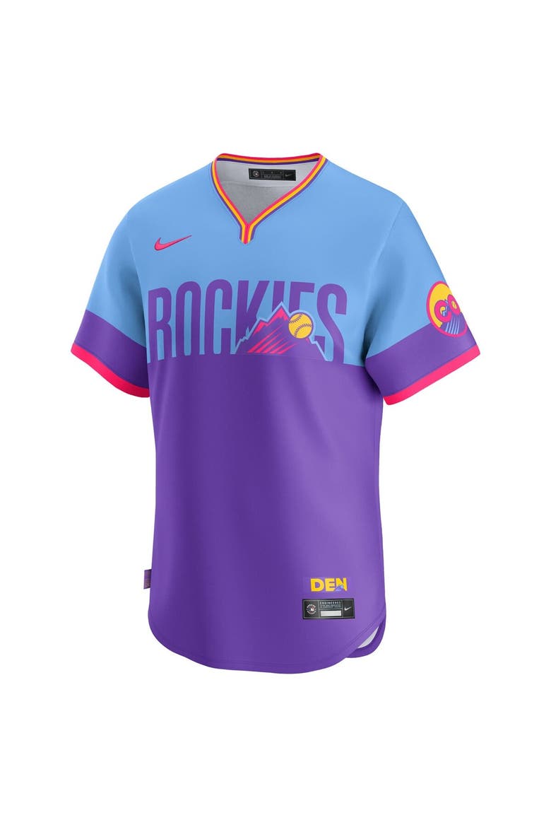 Men's Nike  Purple/Light Blue Colorado Rockies 2025 City Connect Limited Jersey, Alternate, color, Purple