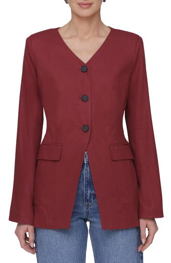 BAGATELLE BAGATELLE V-NECK LONGLINE BLAZER