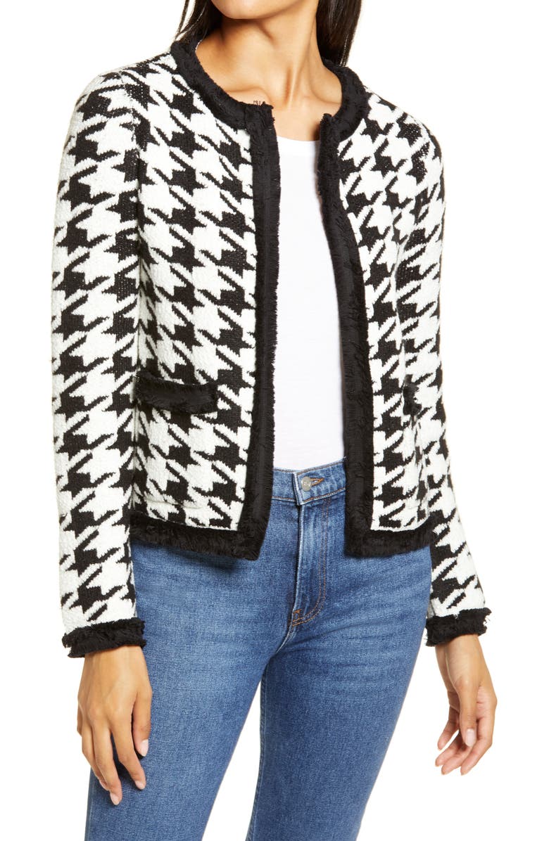 Halogen<sup>®</sup> Marl Houndstooth Knit Jacket, Main, color,