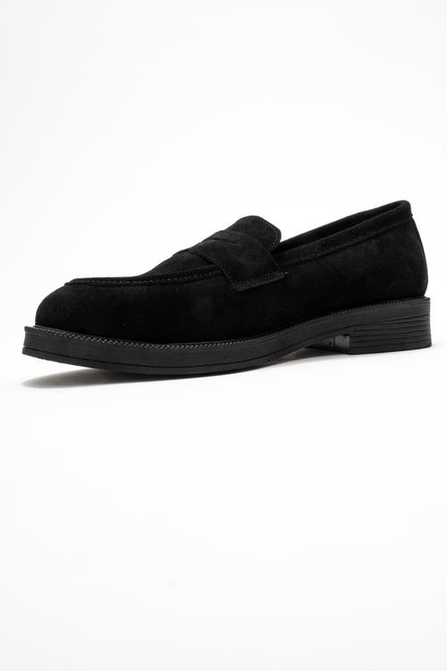 Forever & Always Shoes Bree Platform Penny Leather Loafer In Black