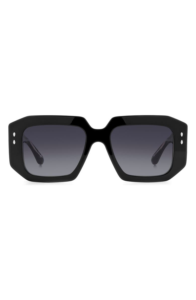 Isabel Marant 53mm Gradient Square Sunglasses, Main, color, Black/ Grey Shaded