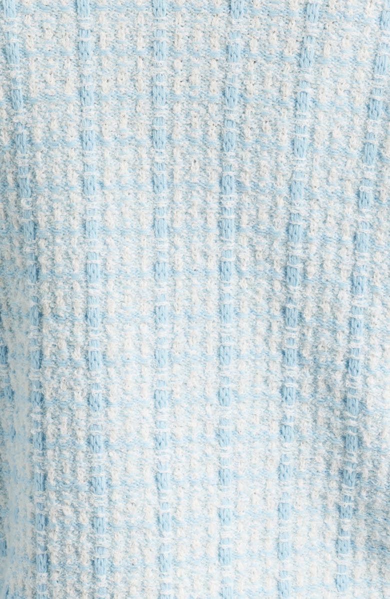 Anne Klein Lady Tweed Cardigan, Alternate, color, Opal Blue / White Dove