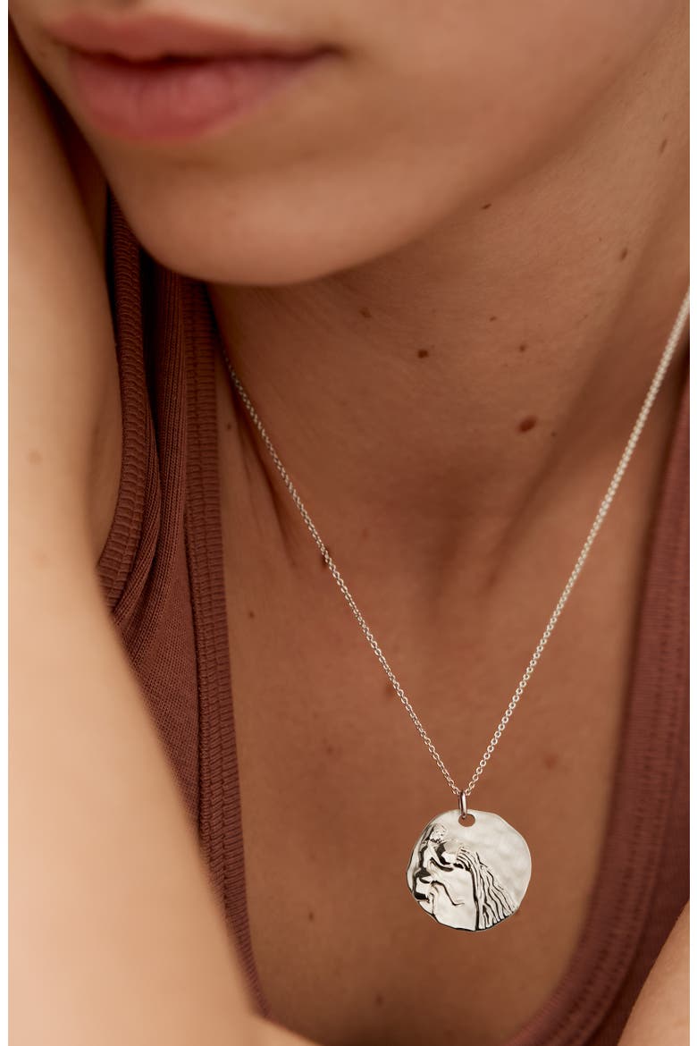 Zodiac Charm Pendant Necklace, Alternate, color, SILVER AQUARIUS