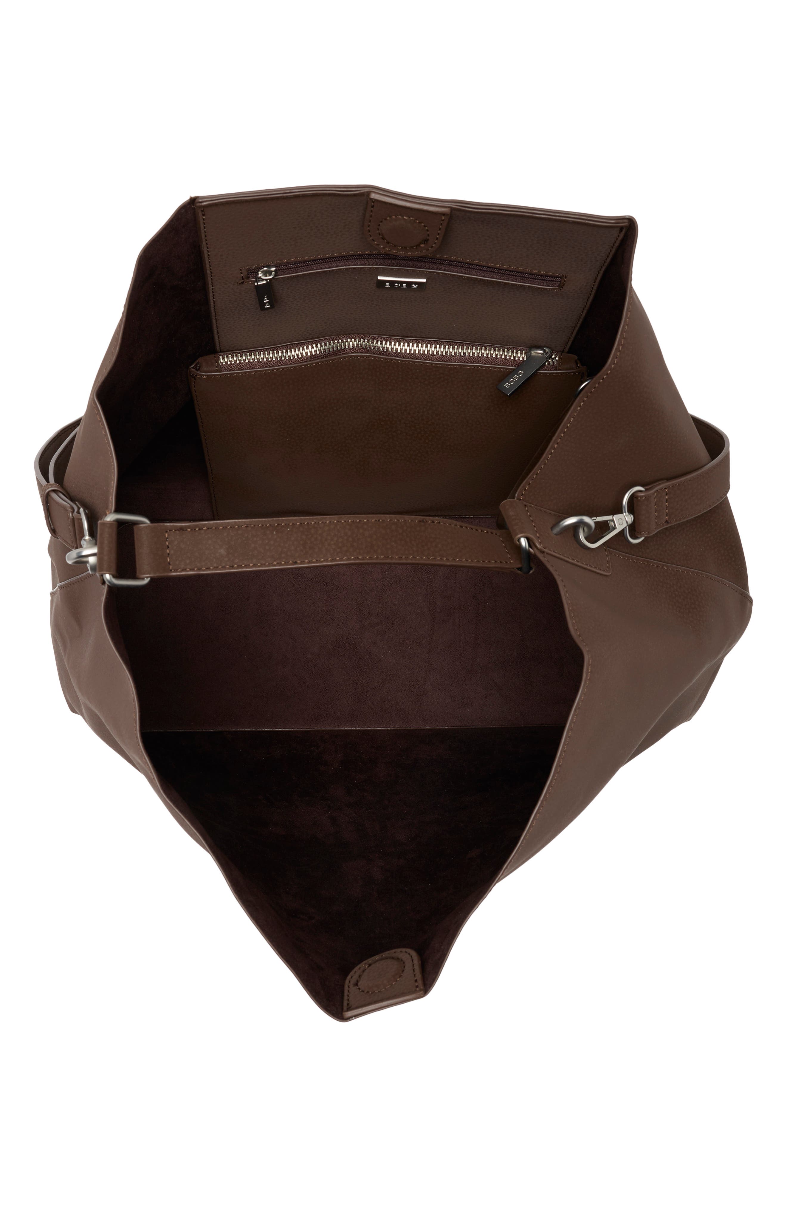Faux Leather Top Handle Tote, Alternate, color, DARK CHOCOLATE
