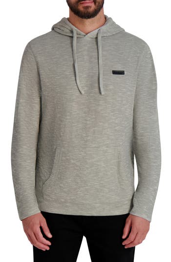 Karl Lagerfeld Paris Logo Patch Hoodie In Gray