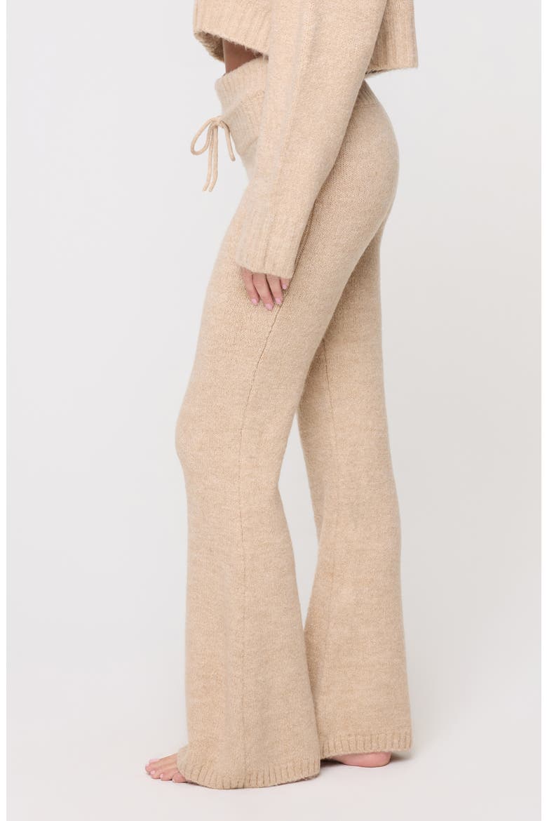 Jet Set Flare Knit Pants, Alternate, color, HEATHER OATMEAL