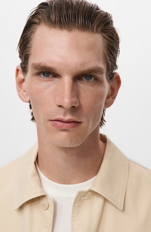 Mango Regular Fit Lyocell & Cotton Jacket In Neutral