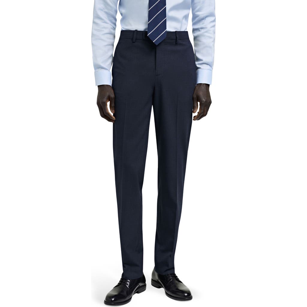 Mango Milan Slim Fit Suit Pants In Blue