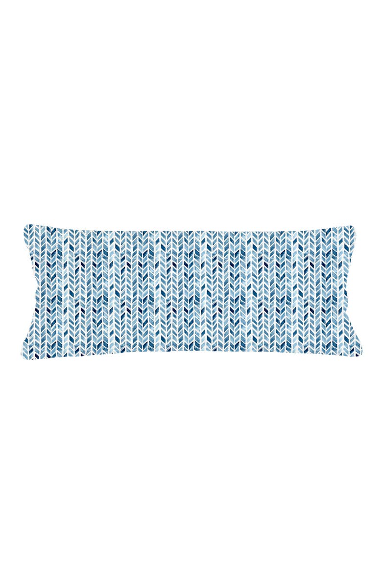 Chevron Velvet Pillow with Down Alternative Insert, Alternate, color, Indigo