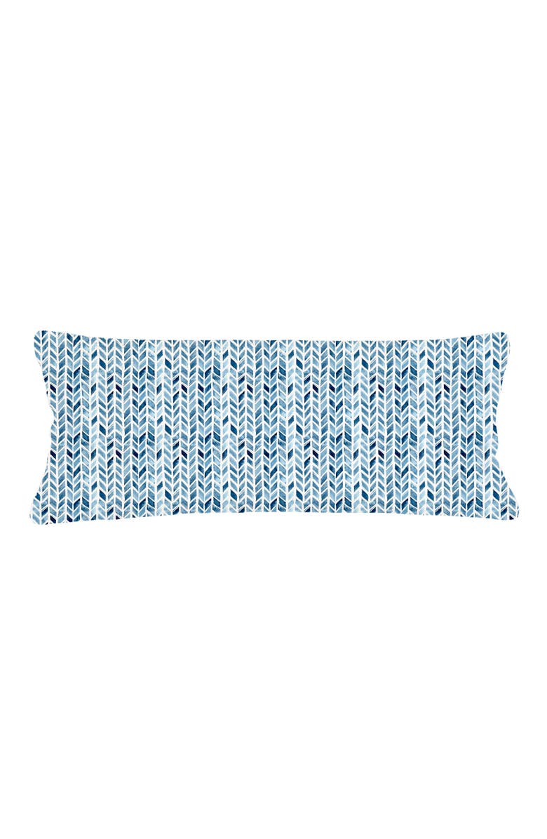 Anaya Chevron Velvet Pillow with Down Insert, Alternate, color, Indigo