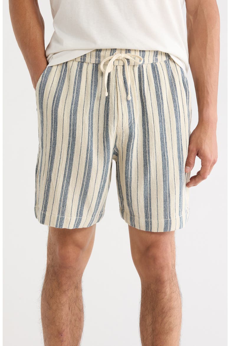 Textured Striped Pull-On Shorts, Main, color, MIDNIGHT NAVY