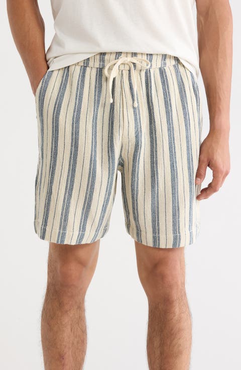 Textured Striped Pull-On Shorts