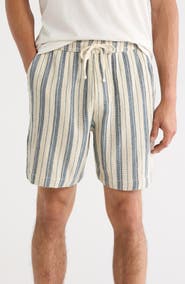 Lucky Brand Textured Striped Pull-On Shorts