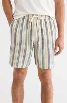 Textured Striped Pull-On Shorts