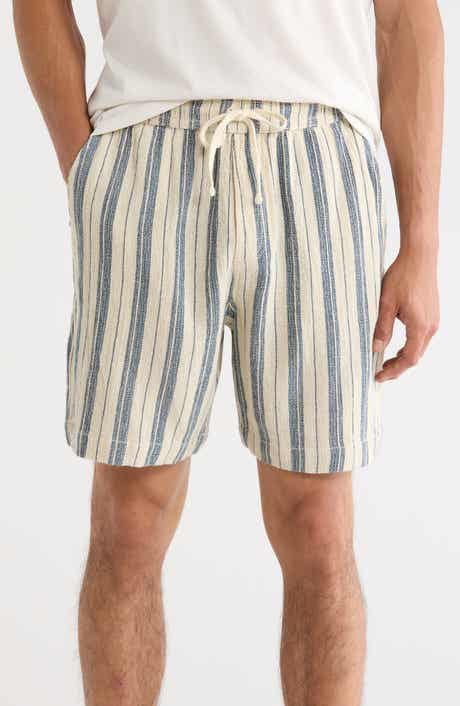 Textured Striped Pull-On Shorts