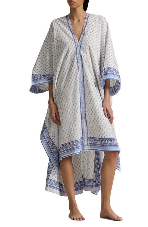 Floral Print Cotton Caftan Nightgown