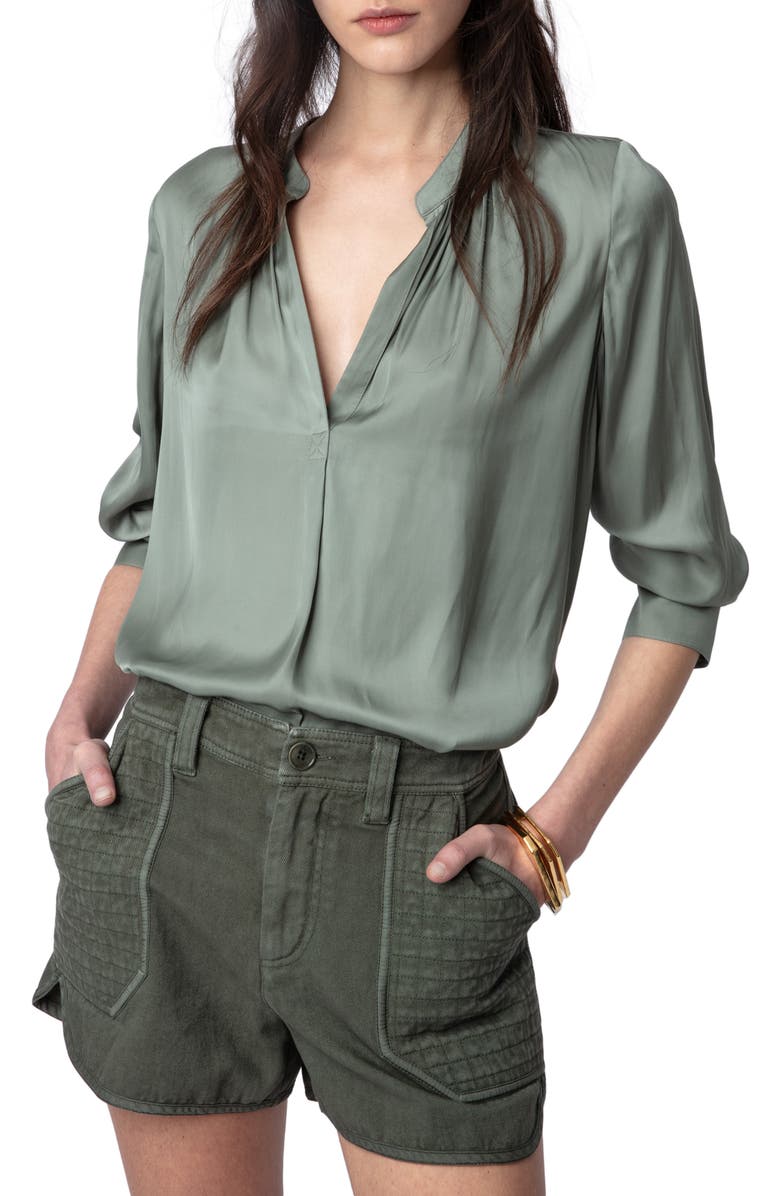 Zadig & Voltaire Tink Satin Blouse, Alternate, color,