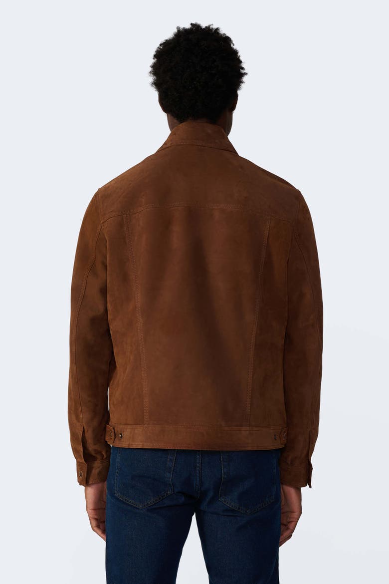 Enzo Suede Shirt Jacket, Alternate, color, Chestnut