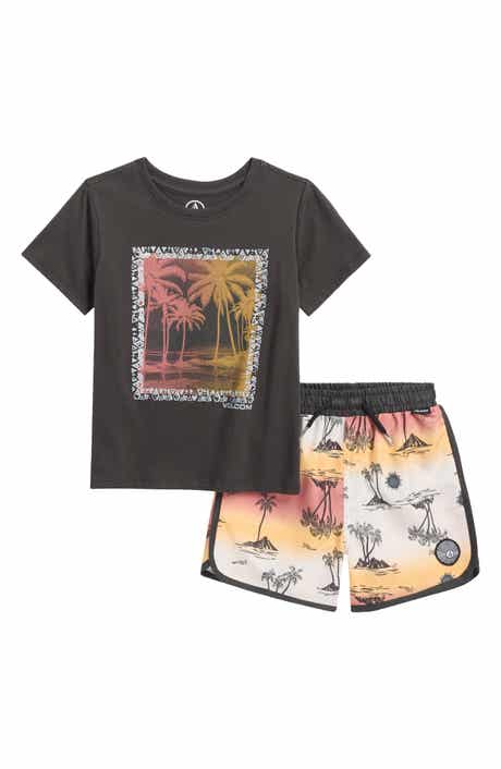 Volcom Graphic T-Shirt & Swim Trunks Set