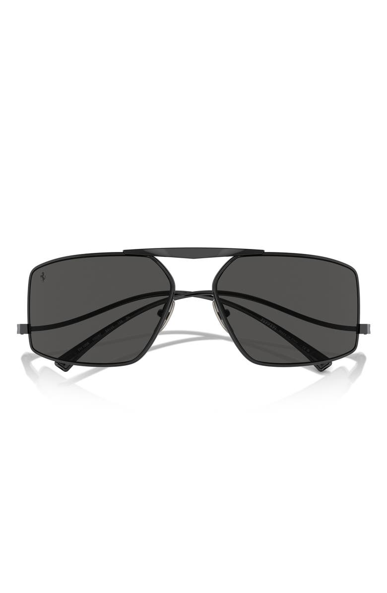 Scuderia Ferrari 64mm Oversize Rectangular Sunglasses, Alternate, color, Black / Grey