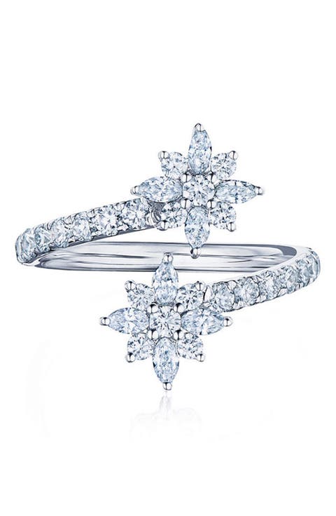 18k Gold Diamond Bypass Ring